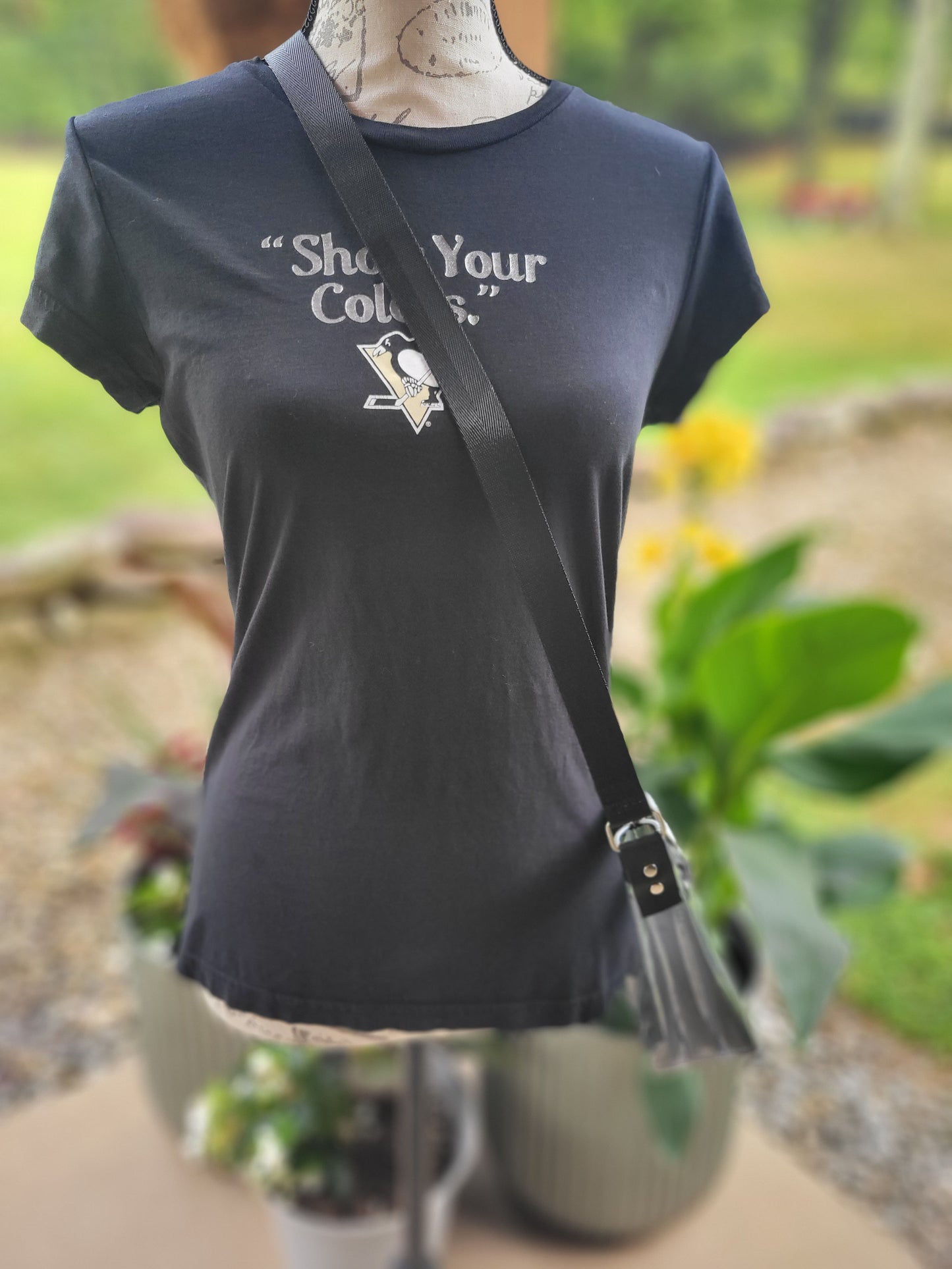 Stadium Black Flower Purse