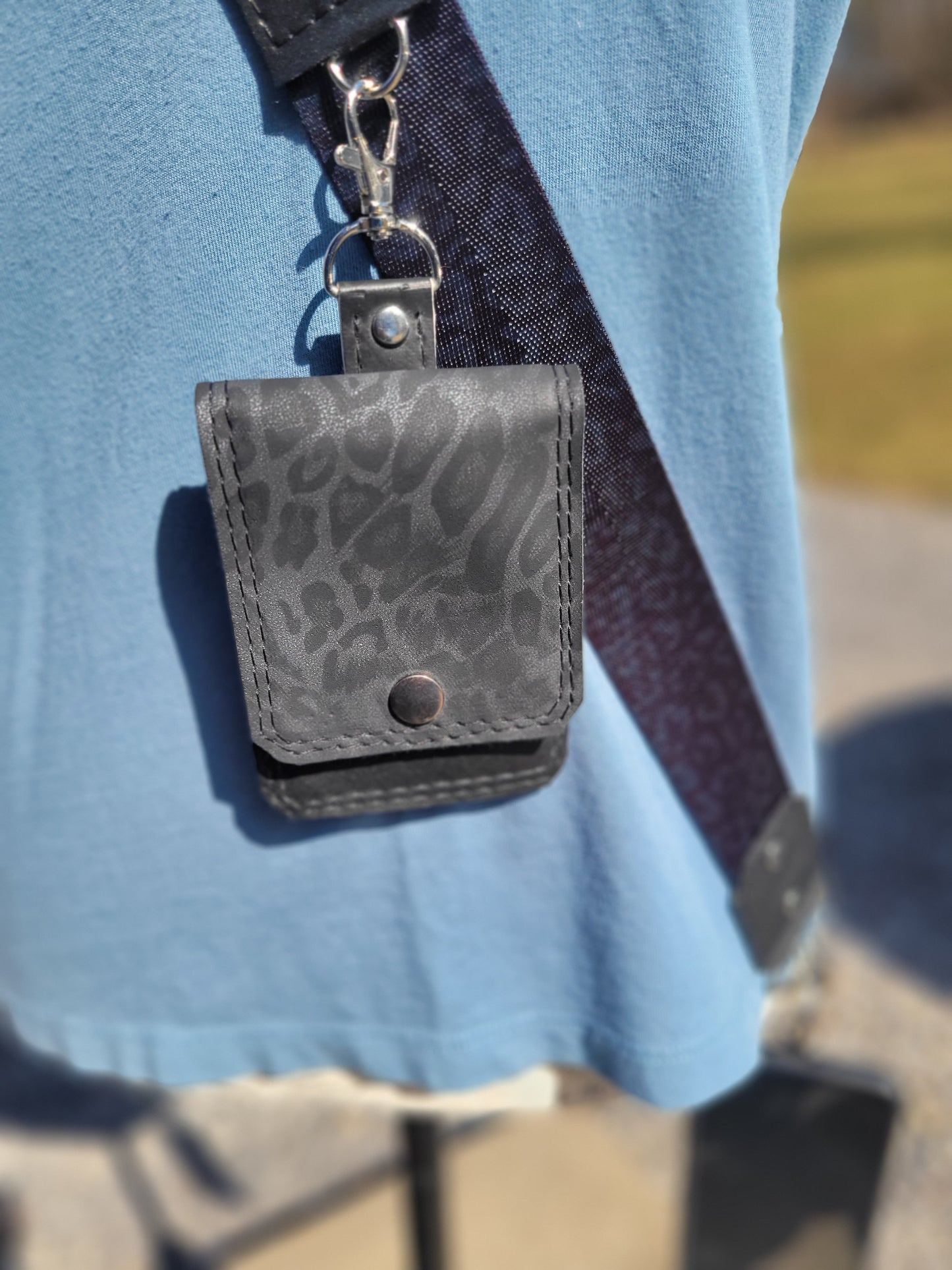 Black Cheetah Phone Sling