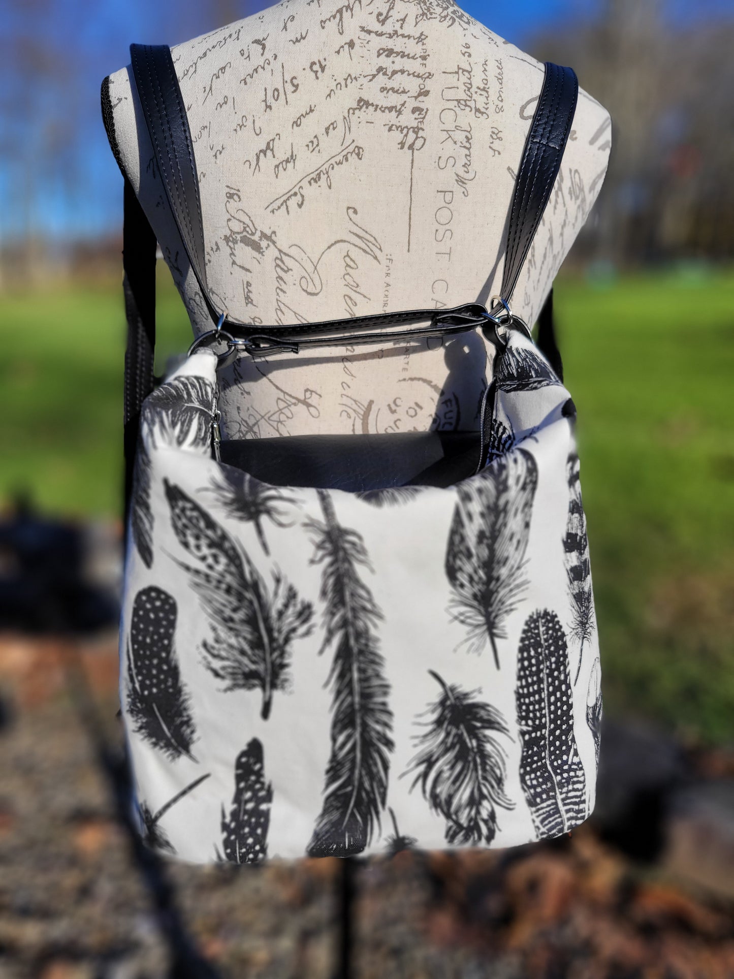 Feather Backpack Purse