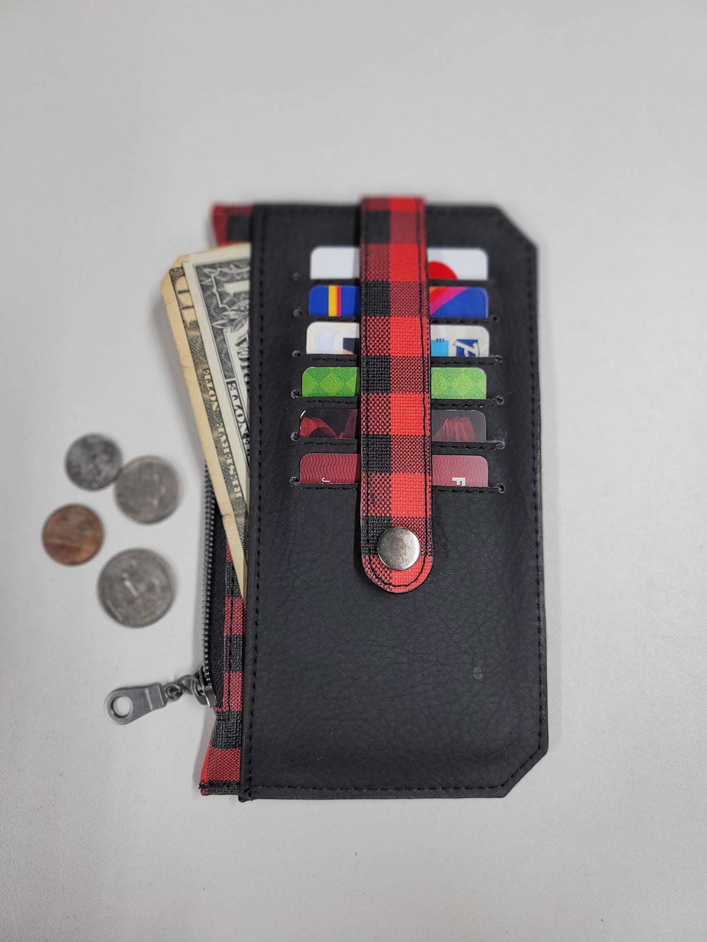 Black and Red Plaid Wallet