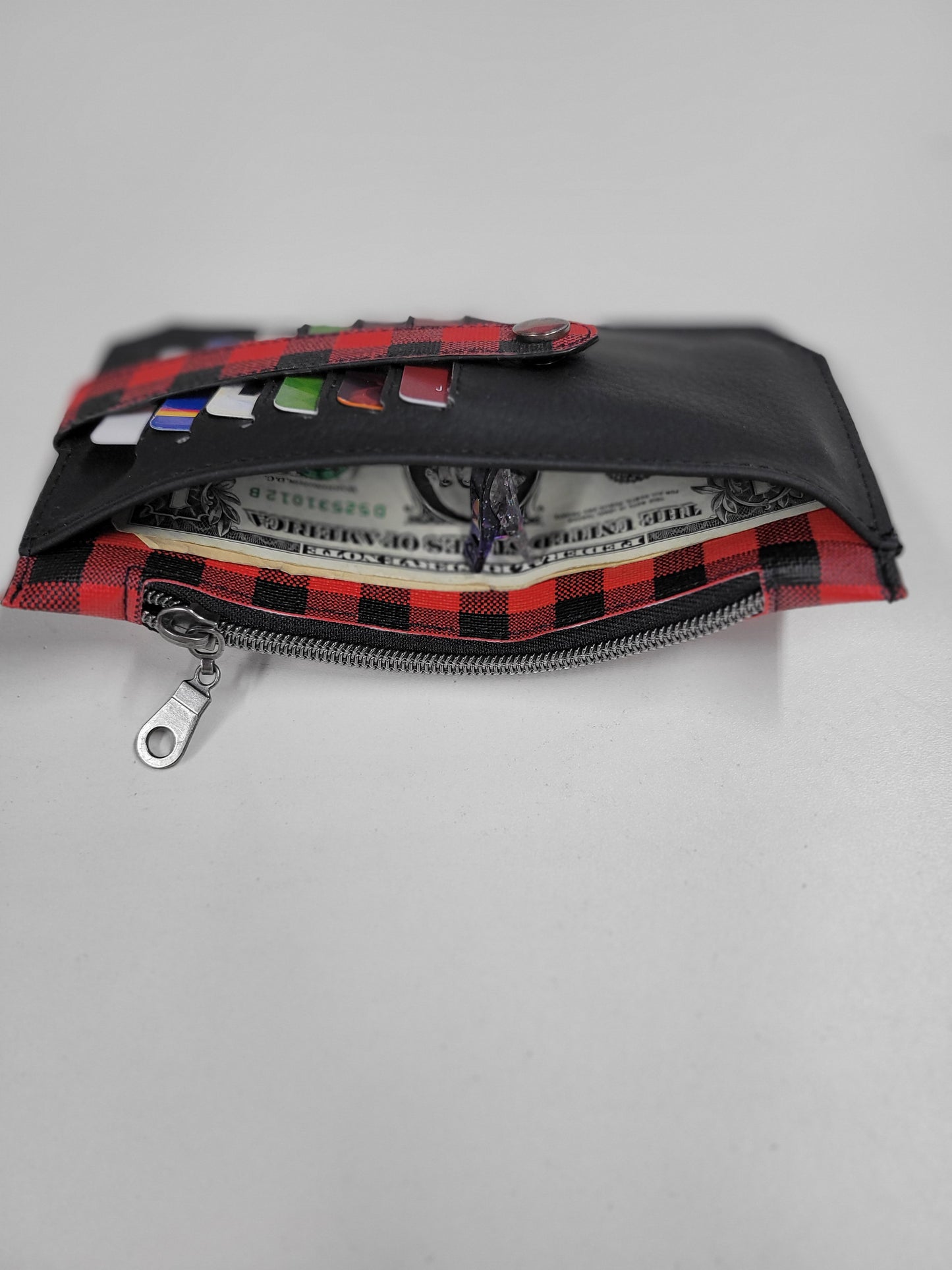 Black and Red Plaid Wallet