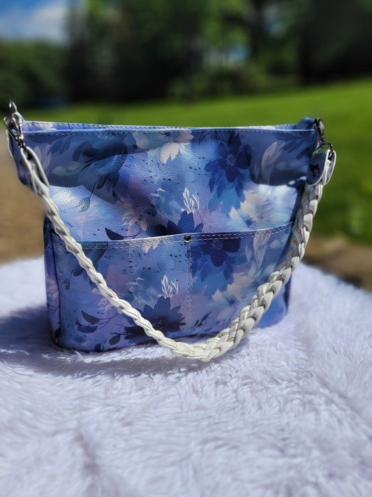 Blue Floral Boho Purse