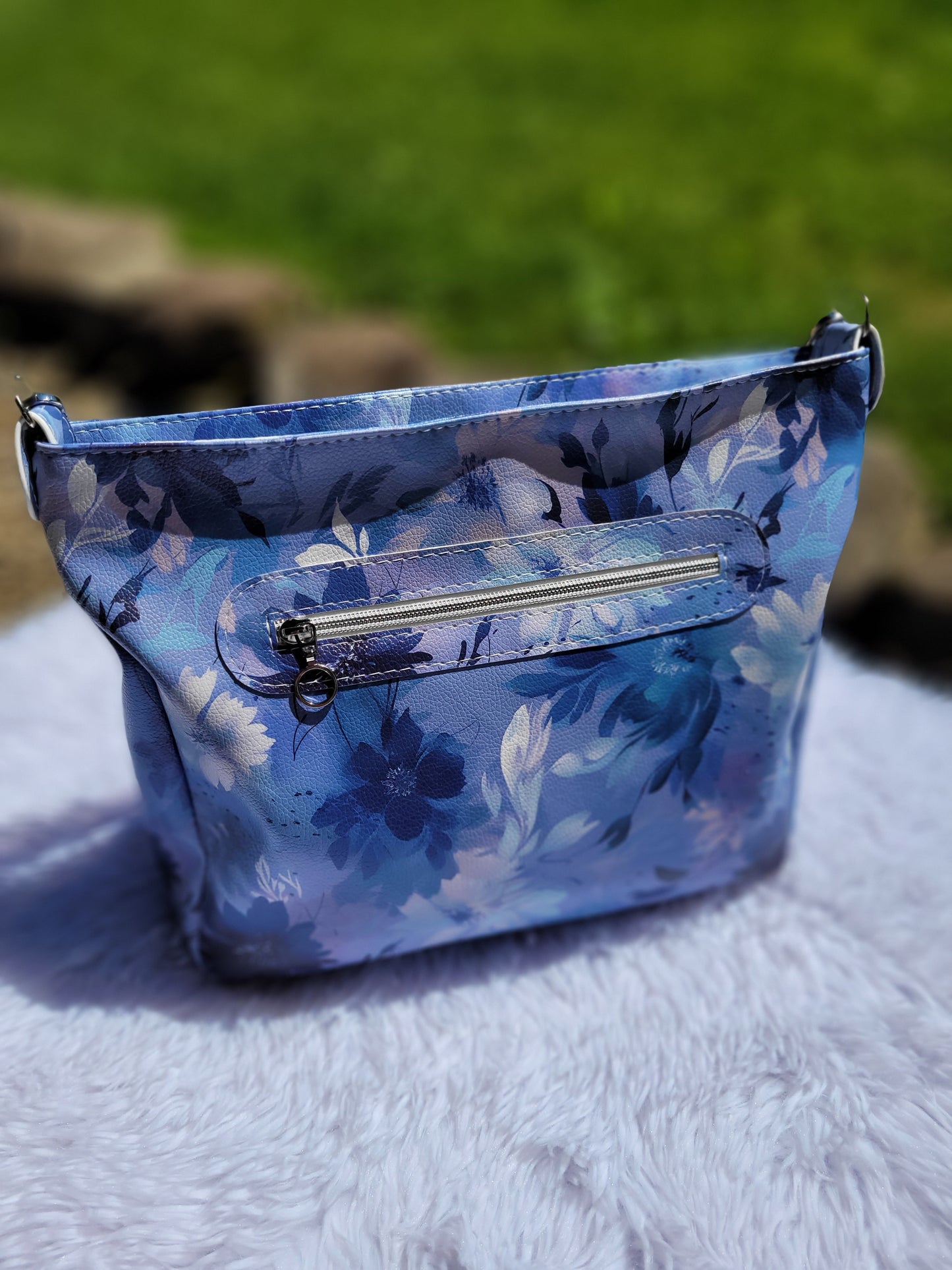 Blue Floral Boho Purse