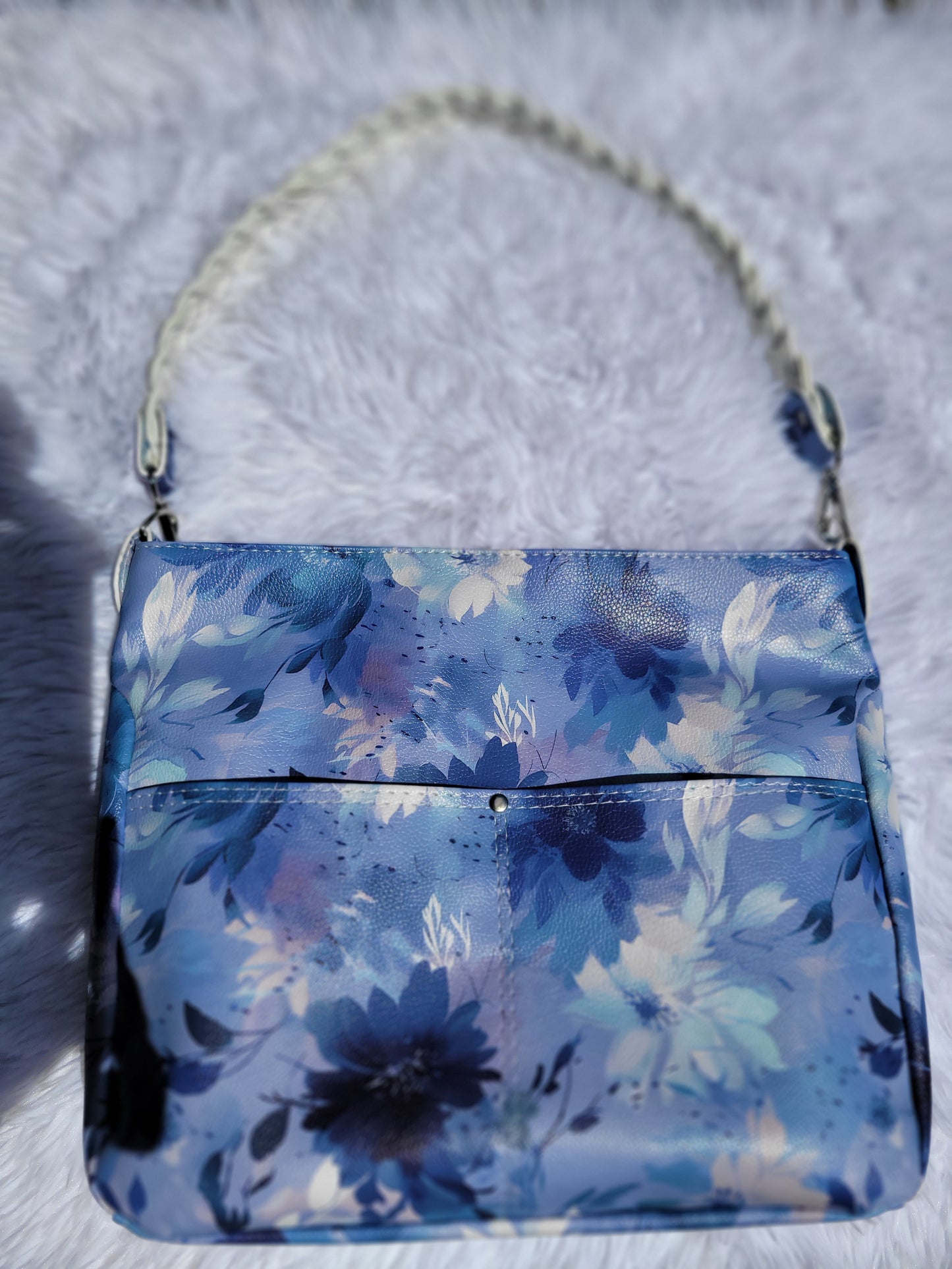 Blue Floral Boho Purse