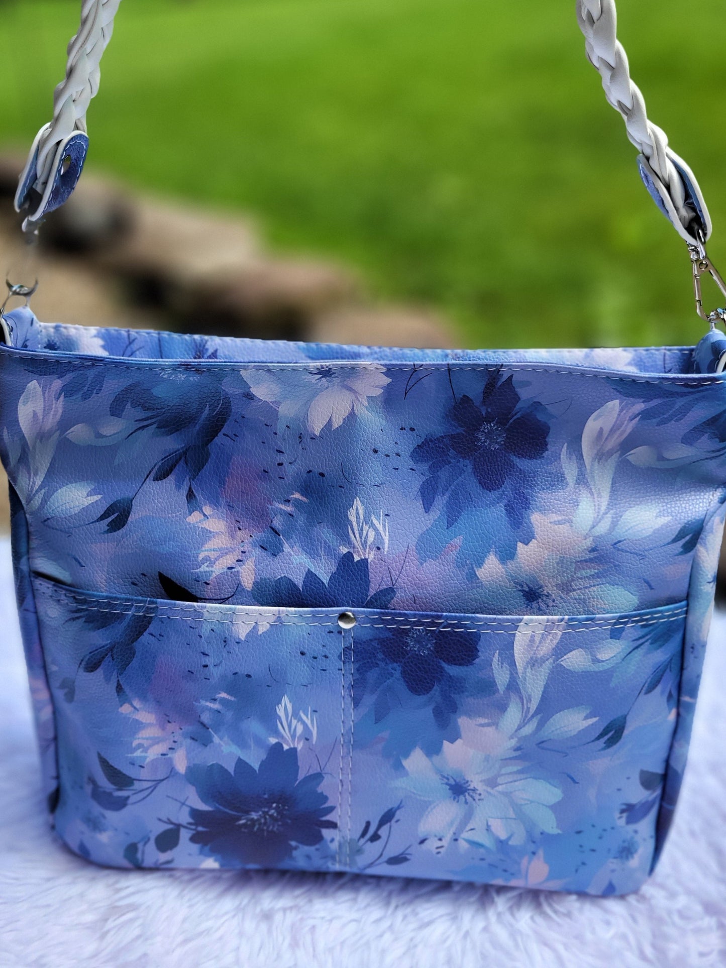 Blue Floral Boho Purse