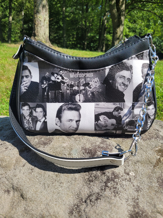 Man in Black Shoulder Purse