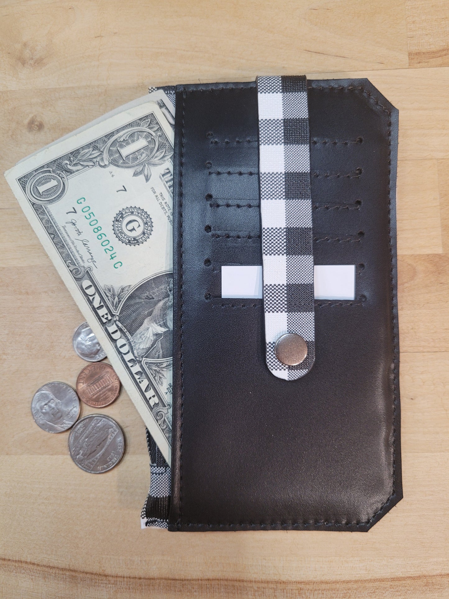 Black & White Plaid Wallet